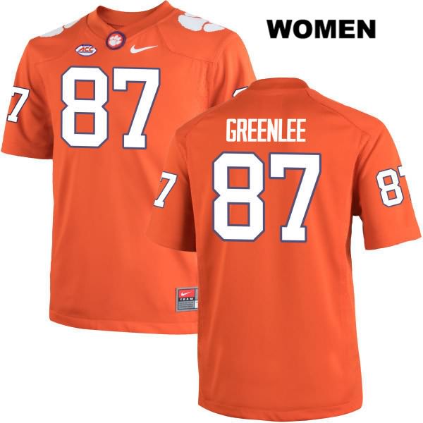 Women's Clemson Tigers #87 D.J. Greenlee Stitched Orange Authentic Nike NCAA College Football Jersey MJS0246KK
